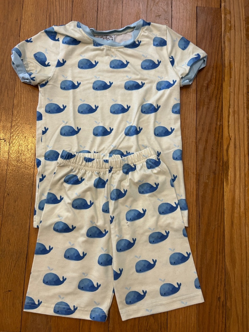 Kids Blue Whale Short Pajama Set